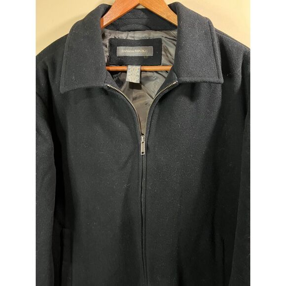 Banana Republic Black Wool Blend Zip Up Jacket Classic Professional Outerwear‎ - Picture 3 of 6
